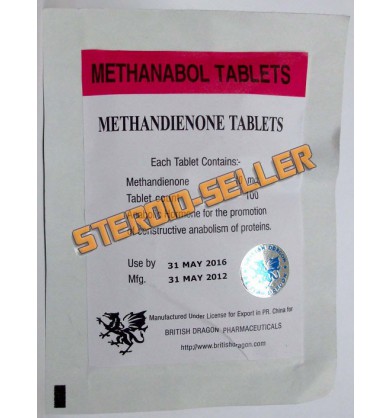 Methanabol (Methandienone) British Dragon, 100 tabs / 10 mg